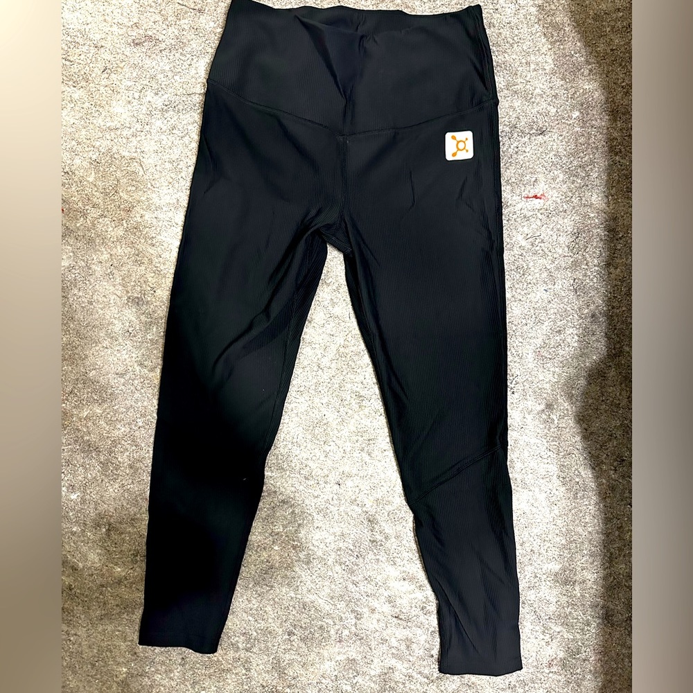 OTF Womens Ribbed Leggings Black Orangetheory Logo